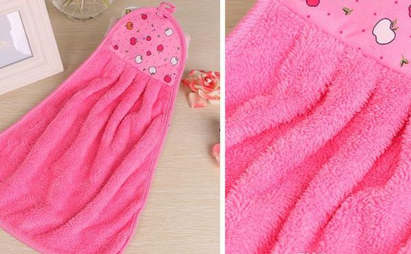 

15pcs/lot south korea quality coral fleece cartoon water absorption hand towel clean the small towel, White