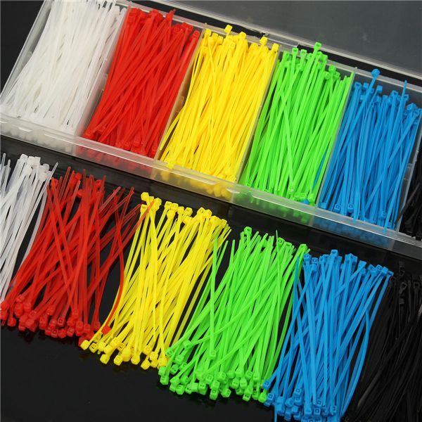 

900pcs 100x2mm самоблокирующийся нейлоновый кабель провод Zip связывает 6 цветов