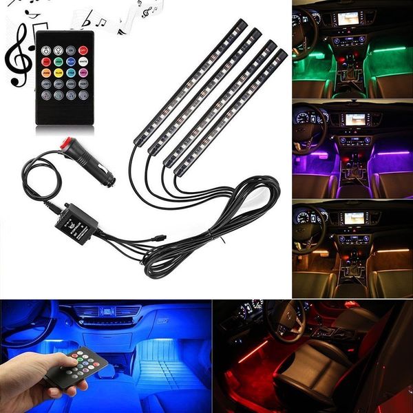 

car rgb led strip light rgb strip lights 8 colors car styling decorative atmosphere lamps car interior light with remote