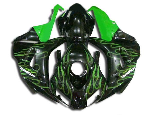 Fechos de frete grátis para Honda CBR1000RR 2006 2007 Black Green Flames Injecção Moldagem Jogo de Feira CBR 1000 RR 06 07 VC29