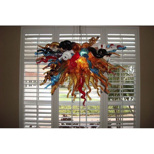 

home decor hand blown colorful lamp chandelier light ac 110v-240v multicolor murano glass pendant lamps chihuly style modern chandeliers