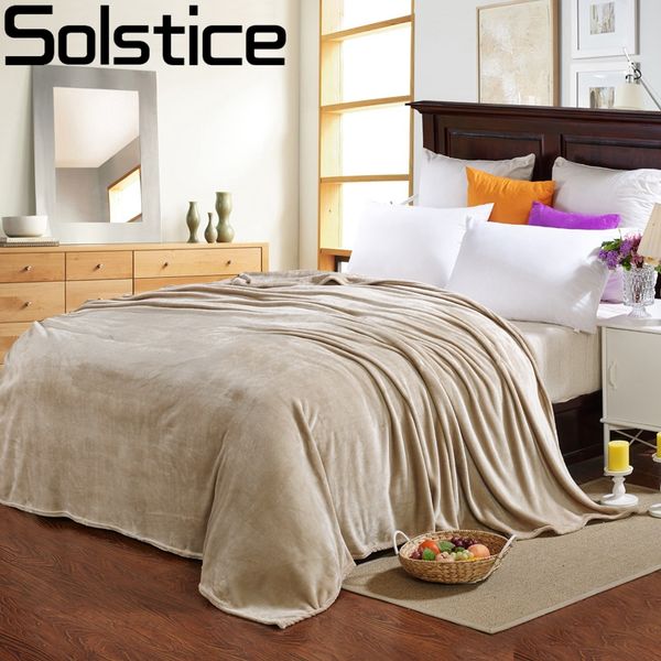 

winter warm flannel solid color blankets single double bed fashion blanket multi-functional blanket conditioning sofa