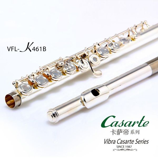 

высокое качество vibra vfl-461b c тон 17 отверстие open flute посеребренные профессиональные инструменты с case e ключ