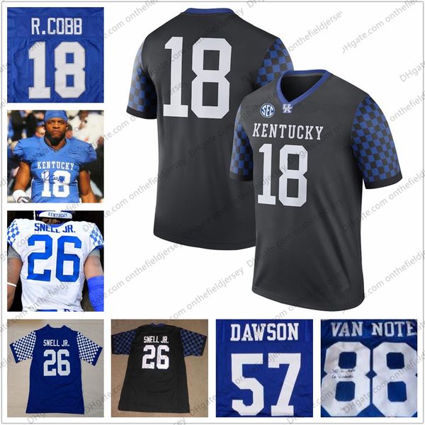 

NCAA Kentucky Wildcats #18 Randall Cobb 66 George Blanda 57 Dermontti Dawson 88 Jeff Van Note 97 Art Still College Football Jerseys S-4XL