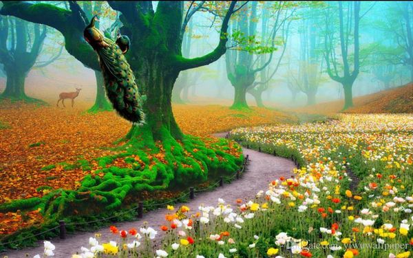 

p custom wallpaper custom any size mural wallpaper beautiful peacocks tv setting wall scenic wonderland home decor nature scenery