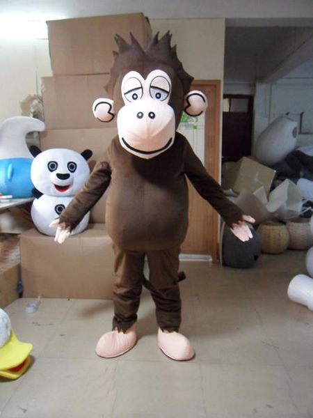 

2018 brown monkey cartoon doll mascot costume ing, Red;yellow