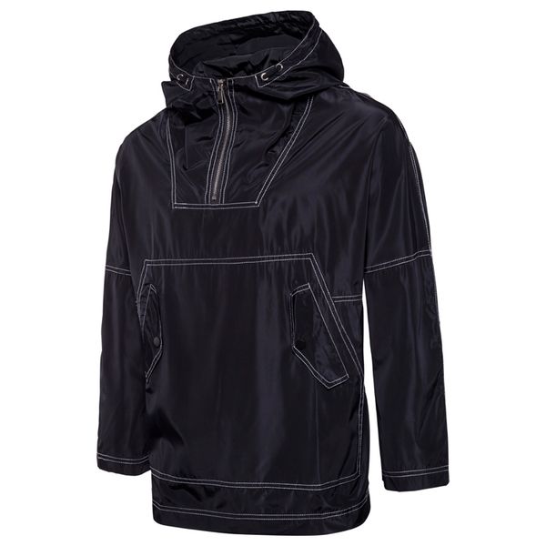 

fall in thin winderbreaker fashion men's jacket zipper letter printed hooded jacket outwear jacket lover designer coats, Black;brown