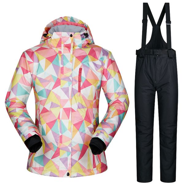 

30 women's skiing suit snowboarding clothes waterproof windproof & breathable winter snow costumes outdoor ski jackets + pants