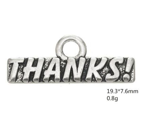 

2021 letter thanks charm diy charm other customized jewelry, Bronze;silver