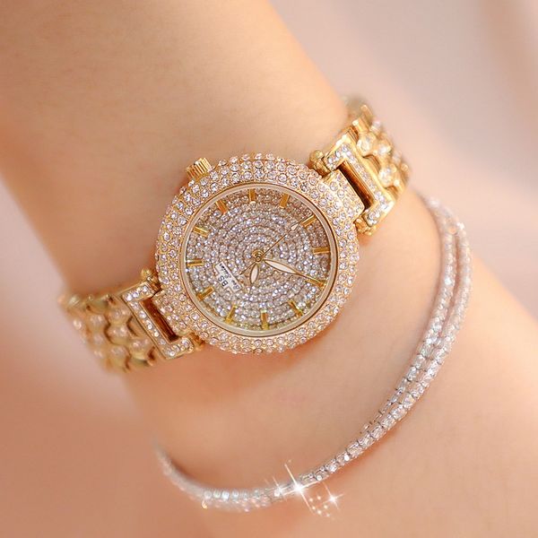 

luxury women watch gold watches fashion bracelet watches ladies wrist relogio femininos bayan saatleri, Slivery;brown