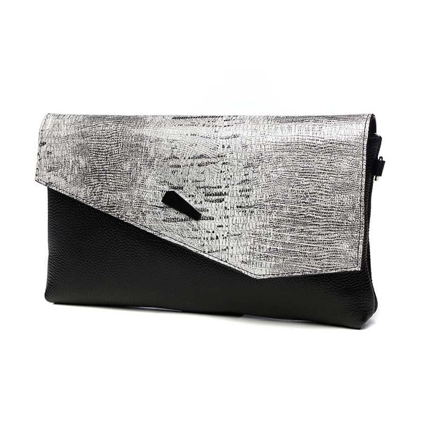 

lizard pattern womens clutch bag genuine leather crossbody messenger evening bag large capacity wristlet chain shoulder hand