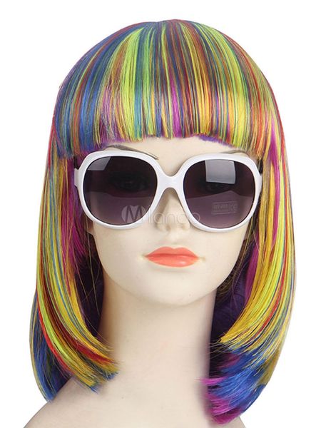 

wig fashion women's color short wavy synthetic cos hair wig, Black;brown