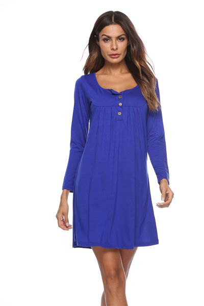 

women's clothing in autumn and winter is pleated loose long sleeved dress qz180708, Black;gray