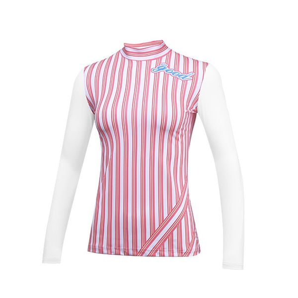 

women long sleeve golf clothes lady anti-uv sunscreen t shirt sleeve high collar high elasticity golf underwear clothes aa60458, Black;blue