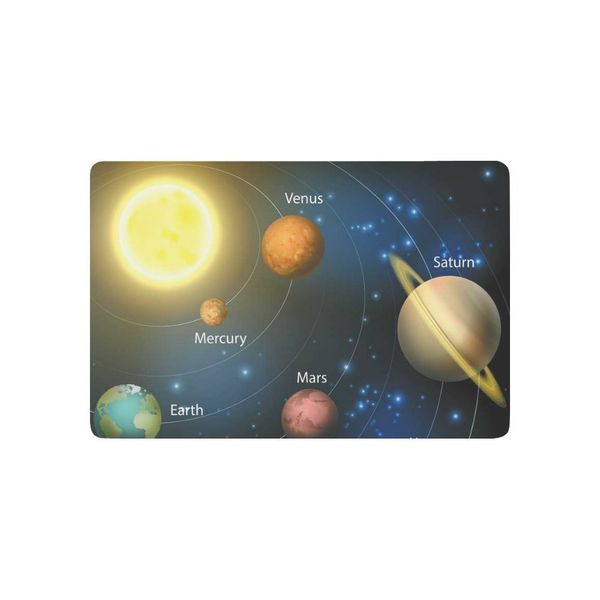 

soalr system planets orbiting the sun anti-slip door mat home decor, universer space indoor outdoor entrance doormat rubber