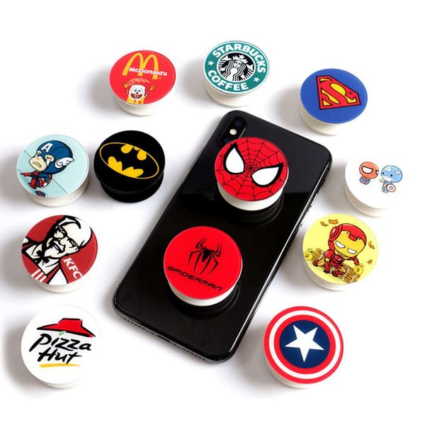 

Universal 360 Degree Super Hero Cell Phone Holder Real 3M glue Expandable Grip Finger Stand Flexible For iPhone X 8 7 plus Samsung