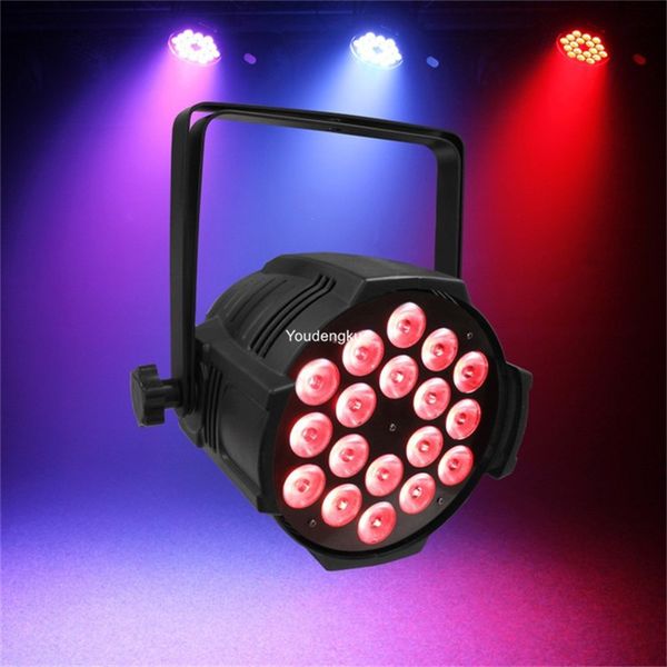 2 pezzi/lottp 18x18 led par china par led rgbwa uv 6in1 dmx par64 led par light