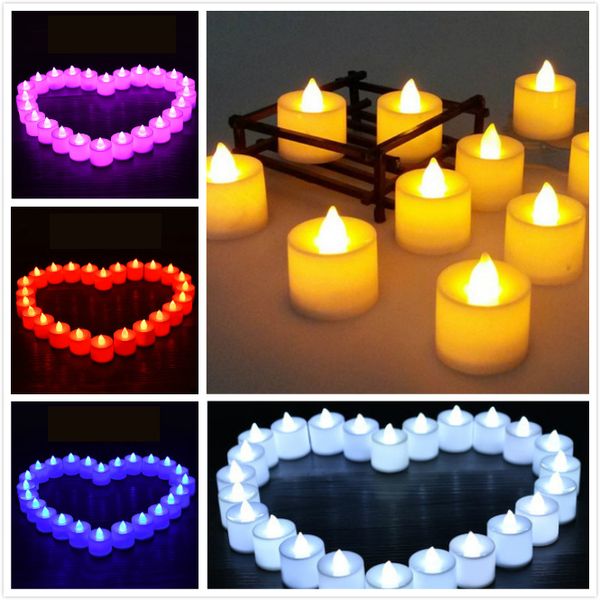 

creative wedding birthday party decoration led candles flicker flameless color changing tea light candles battery candle