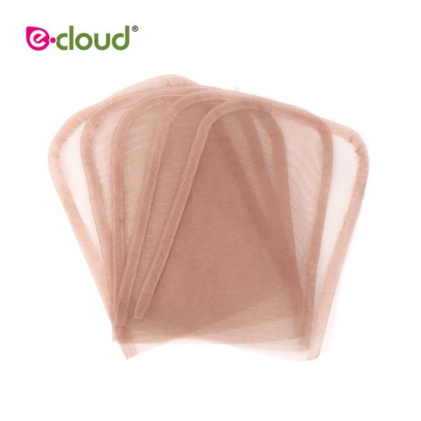 

5pcs/bag 4x4inch swiss lace closure frontal base brown hand-woven hair net piece for making lace cap closure accessory, Black;brown