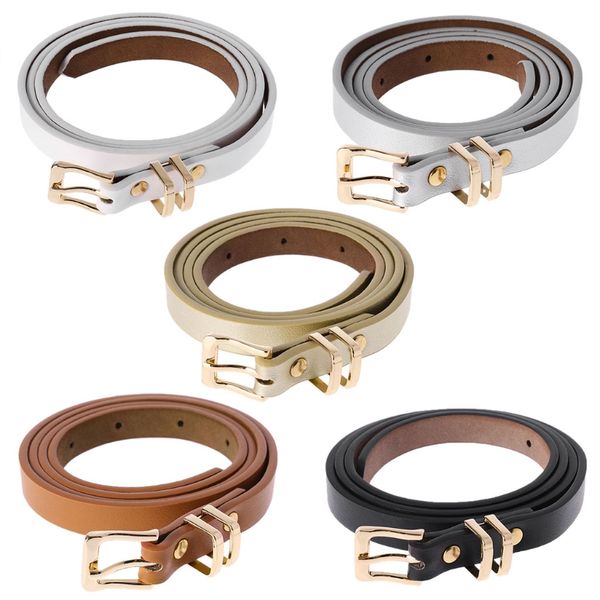 

faux leather waist belt candy color waistband adjustable buckle vintage belts for women, Black;brown