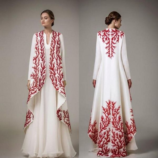 Ashi Stüdyo Abiye Ceket Dantel Aplike Uzun Kollu Gelinlik Modelleri Abiyeler Kadın Cape Parti Elbise Custom made Vestidos