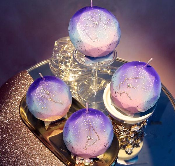 

the twelve constellations candles diamond birthday cake candle 3d holiday celebration candle gift party home decoration