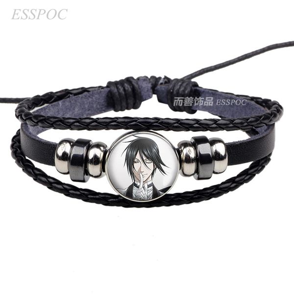 Grosshandel Anime Black Butler Cosplay Armband Schwarz Lederarmband Kuroshitsuji Ciel Phantomhive Sebastian Grell Madame Cosplay Geschenk Von Luney