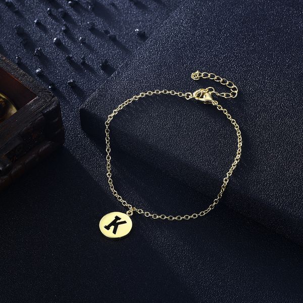 

fashion letter k champange gold color bracelet jewelry wholesale gold plating pulseiras accessories for women, Black
