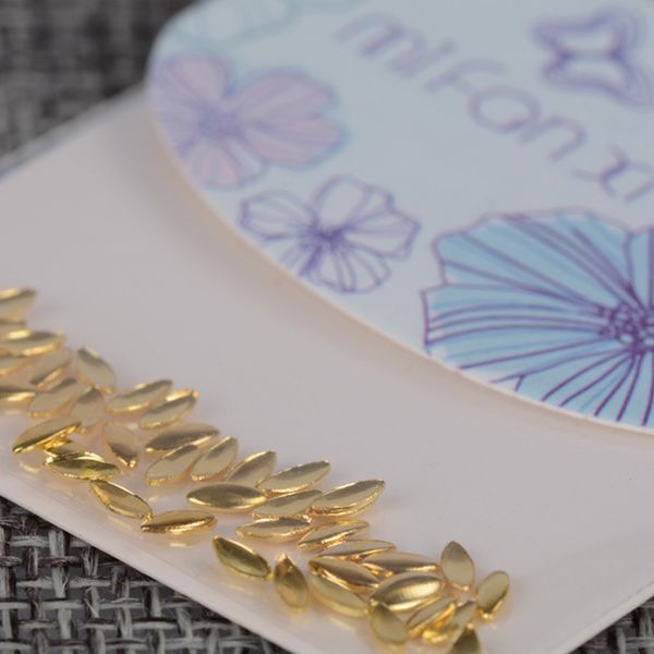 

1*2mm golden rice grains metal rivet ornament nail studs 3d diy nail art decoration, Silver;gold