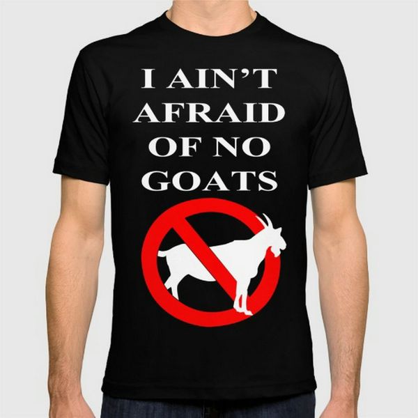 

new fashion goat busters printing man t-shirt cotton o neck mens short sleeve mens tshirt male tees wholesale, White;black