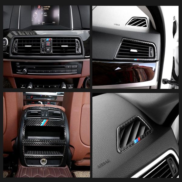Grosshandel Carbon Fiber Auto Klimaanlage Luftungsrahmen Abdeckung Verkleidung Innenraum Luftauslass Panel Dekorative 3d Aufkleber Fur Bmw F10 F18 5