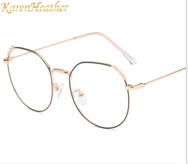 

the new anti blue light glasses, female personality tidal eye frame can be equipped with myopic flat mirror frames, Silver