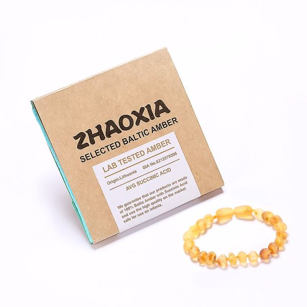 

raw baltic amber teething bracelet for baby(lemon raw - unpolished) - handmade in lithuania lab-tested authentic 2 sizes, Golden;silver