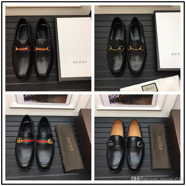 

6 style luxury new mens bee business dress casual party oxfords cowskin single slip on party wedding shoes size 38-45, Black