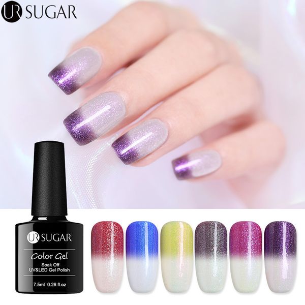 

UR SUGAR Thermal Color Changing Gel Nail Polish Sunlight Sensitive UV Gel 7.5ml Glitter Soak Off UV Varnish Nail Art Lacquer