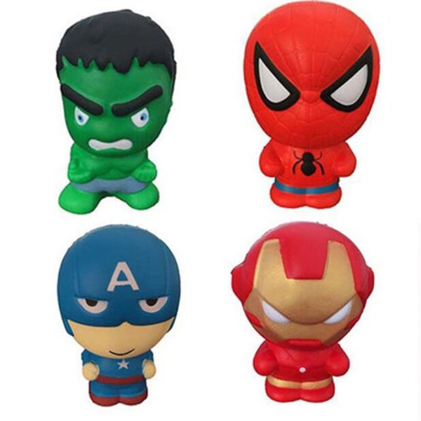 

super hero squishies toys kawaii squishy captain america spider man iron man hulk 11cm slow rising simulated superhero squeeze cartoon toy