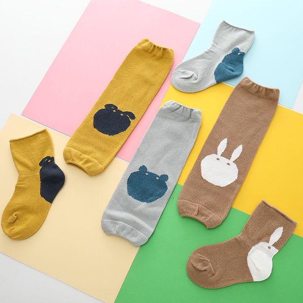 

6pair/lot 0-1t new baby long socks toddlers pure cotton colors suits four seasons cartoon children knee socks, Pink;yellow