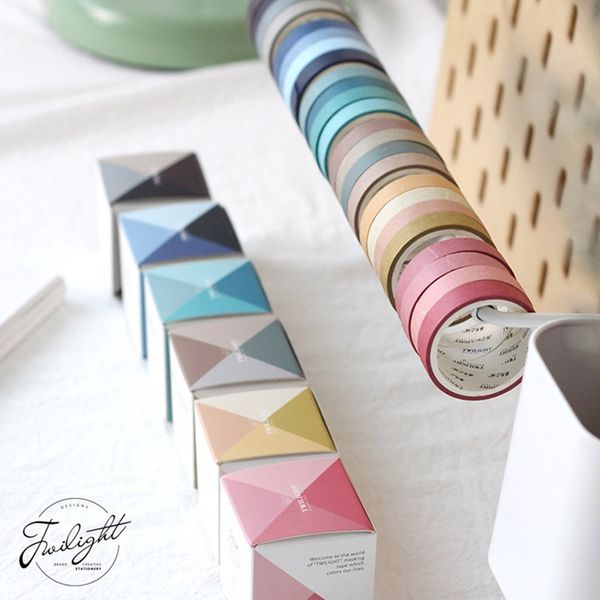 

4 шт. / бокс новый простой сплошной цвет васи ленты 0.9 см * 3 м diy украшения скрапбукинга планировщик клейкая лента наклейка 2016