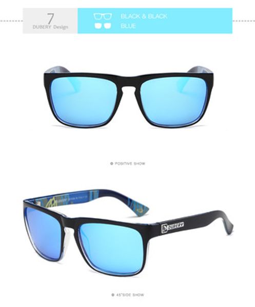 

dubery 2018 polarized sunglasses sports square sunglasses trend europe and america sunglasses + glasses case d730, White;black