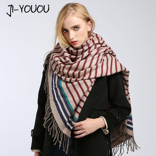 

winter ladies scarves women high fashion 2017 poncho capes crinkle hijab warm cotton women's wool shawls and wraps plaid scarf, Blue;gray