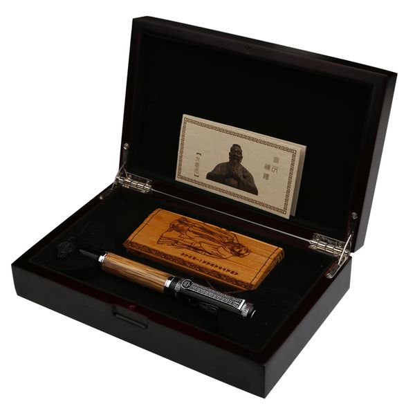 

duke classic "confucius" series bamboo metal 0.7mm iridium nib fountain pen with luxury original gift box ink pens for gift