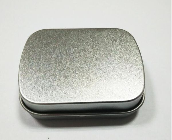 Kostenloser Versand 58x45x15mm Mini-Blechdose Geschenkbox/mintfarbene Metalldose weißes Rechteck schlichte Metalldose