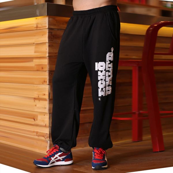 

2018 plus size loose jogger pants casual train pants fashion casual harem men tide wide printing sweatpants plus size 5xl, Black