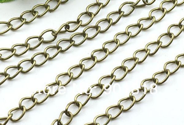 

4*6mm 10meter/lot wholesale bronze necklace chains bulk,iron jewelry chain lots f612, Silver