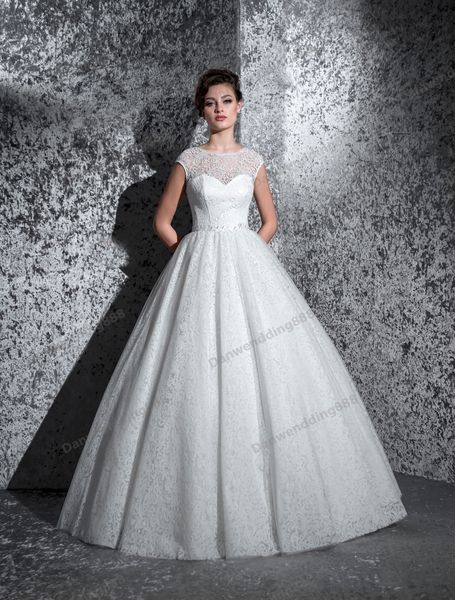

elegant white lace scoop beads a-line wedding dresses bridal pageant dresses wedding attire dresses custom size 2-16 zw607041