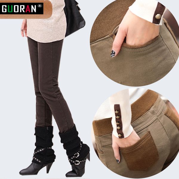 

winter causal pants & capris women elastic high waist cotton thicken warm plus size 5xl 6xl skinny pencil pants female trousers, Black;white