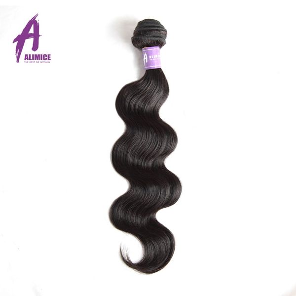 

alimice brazilian body wave human hair weave bundles non remy can buy 3 4 bundles human hair extensions, Black;brown