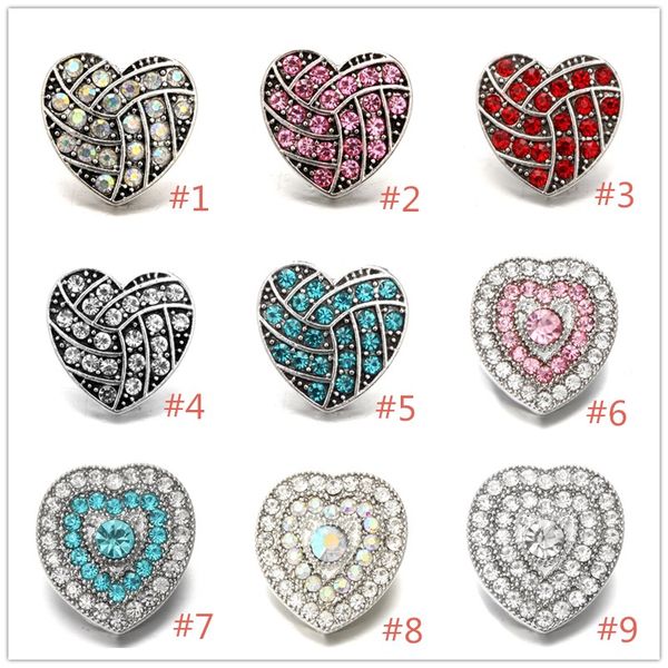 

нуса куски имбирь оснастки кнопки ювелирные изделия горный хрусталь кристалл сердце любовь оснастки кнопки для 18 мм оснастки браслет ожерел