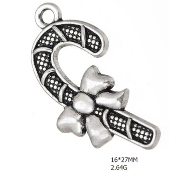

antique silver plated candy cane christmas pendant charms, Bronze;silver