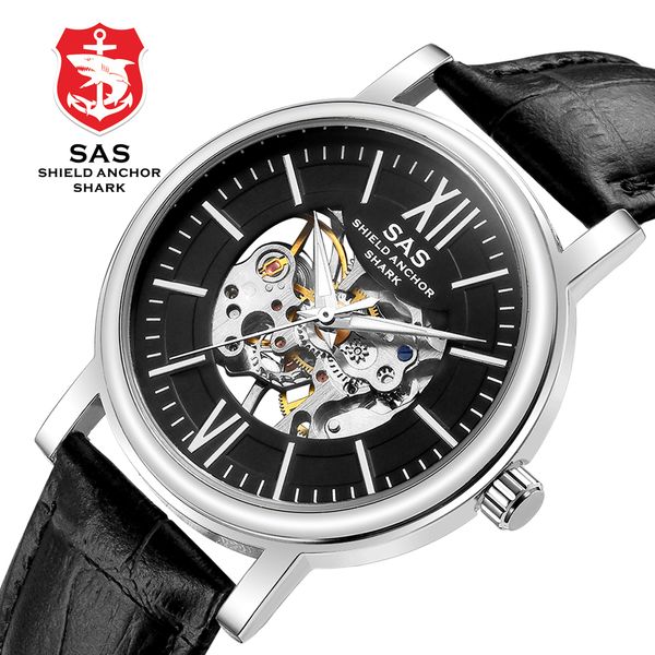 

mechanical wrist mens watches automatic vintage watch men steampunk clock automatic transparent wristwatch montre homme relojes, Slivery;brown